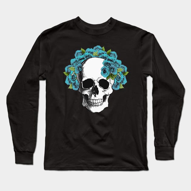 Floral Skull 24 Long Sleeve T-Shirt by Collagedream